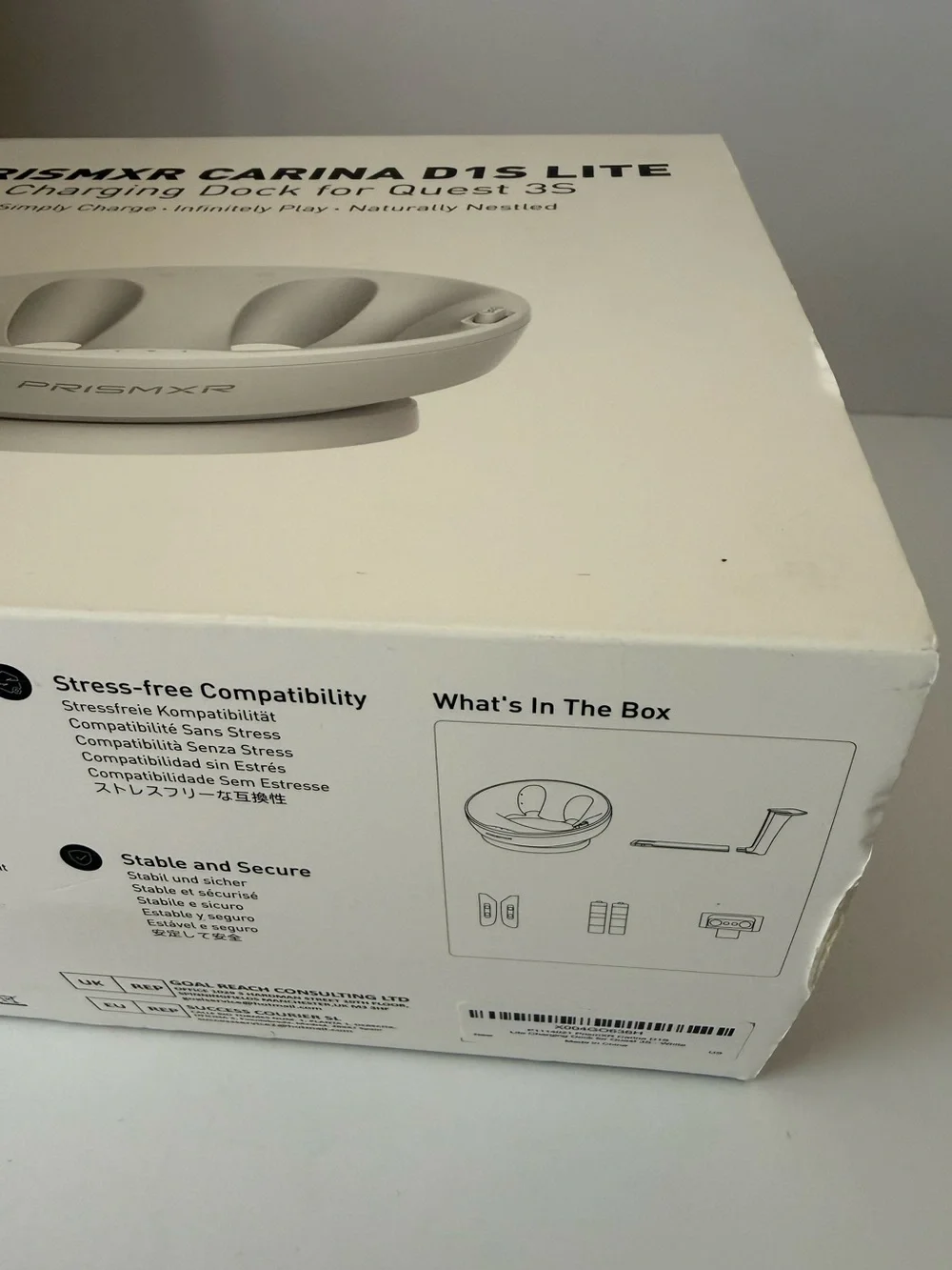 PRISMXR || Carina D1S Lite White Dual VR Controller Charging Dock - Quest 3S